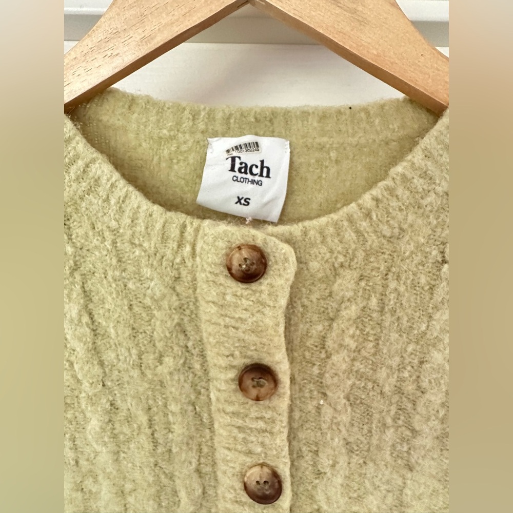 Tach Dalia knot pistachio Cardigan Sweater Too Anthropologie XS - Picture 5 of 7